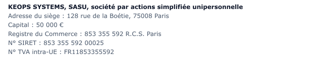 Informations éditeur du site
